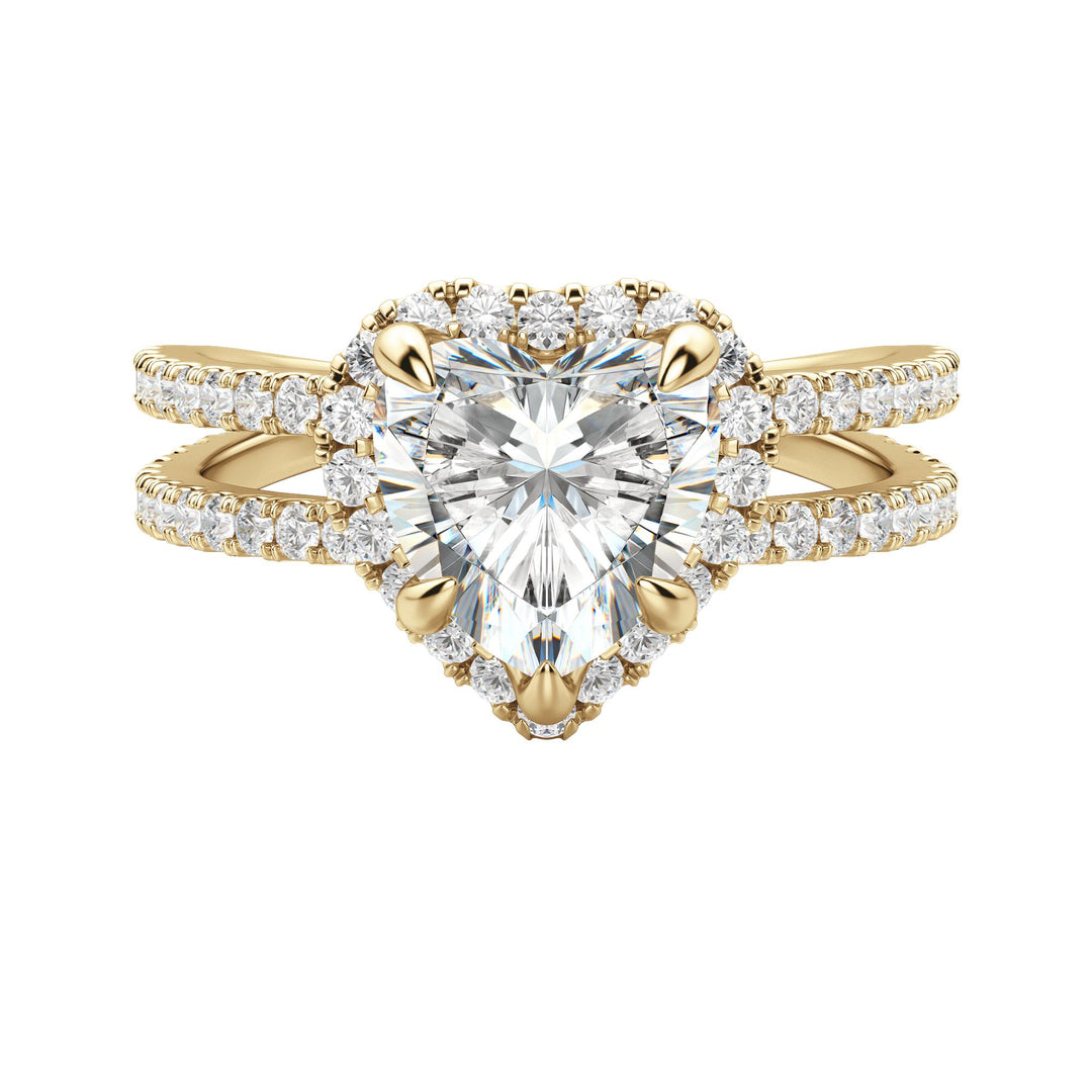 DUET HALO HEART CUT MOISSANITE ENGAGEMENT RING