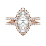 Load image into Gallery viewer, DUET HALO MARQUISE CUT ENGAGEMENT RING