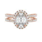 Load image into Gallery viewer, DUET HALO OVAL CUT MOISSANITE ENGAGEMENT RING