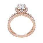 Load image into Gallery viewer, DUET HALO OVAL CUT MOISSANITE ENGAGEMENT RING