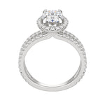 Load image into Gallery viewer, DUET HALO OVAL CUT MOISSANITE ENGAGEMENT RING