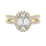 Load image into Gallery viewer, DUET HALO OVAL CUT MOISSANITE ENGAGEMENT RING