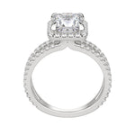Load image into Gallery viewer, DUET HALO PRINCESS CUT MOISSANITE ENGAGEMENT RING