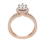 Load image into Gallery viewer, DUET HALO PEAR CUT MOISSANITE ENGAGEMENT RING