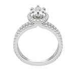 Load image into Gallery viewer, DUET HALO PEAR CUT MOISSANITE ENGAGEMENT RING