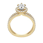 Load image into Gallery viewer, DUET HALO PEAR CUT MOISSANITE ENGAGEMENT RING