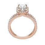 Load image into Gallery viewer, DUET HALO RADIANT CUT MOISSANITE ENGAGEMENT RING