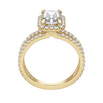 Load image into Gallery viewer, DUET HALO RADIANT CUT MOISSANITE ENGAGEMENT RING