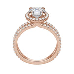 Load image into Gallery viewer, DUET HALO ROUND CUT MOISSANITE ENGAGEMENT RING