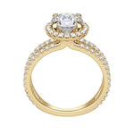 Load image into Gallery viewer, DUET HALO ROUND CUT MOISSANITE ENGAGEMENT RING