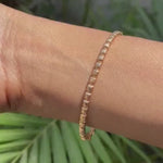 Load image into Gallery viewer, 14K GOLD ULTERNATIVE PEAR/OVAL BANGLE BRACELET