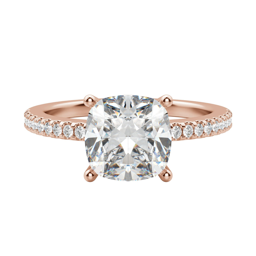 EAVE ACCENTED CUSHION CUT MOISSANITE ENGAGEMENT RING