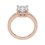 Load image into Gallery viewer, EAVE ACCENTED CUSHION CUT MOISSANITE ENGAGEMENT RING