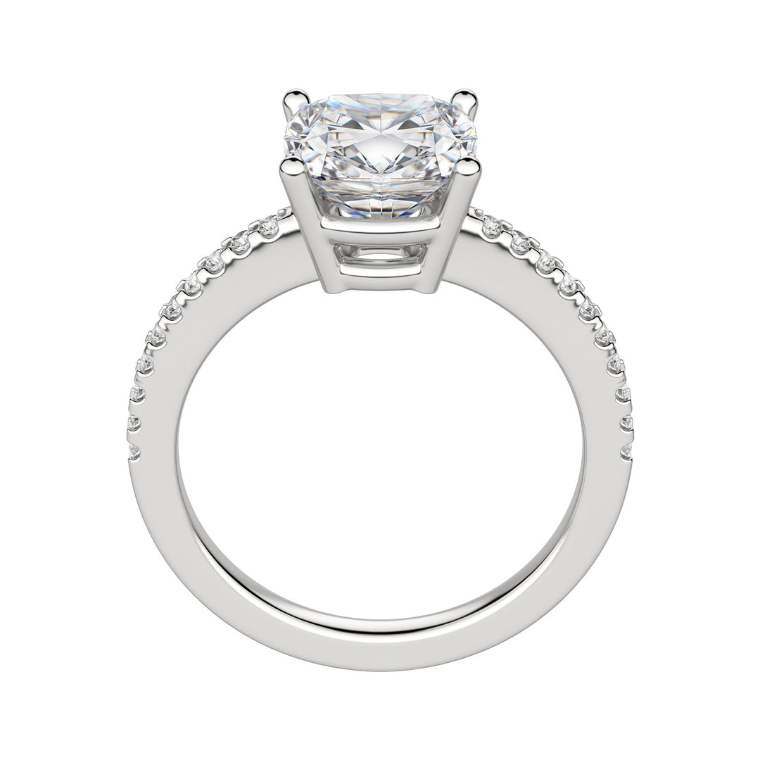 EAVE ACCENTED CUSHION CUT MOISSANITE ENGAGEMENT RING