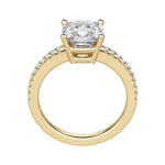 Load image into Gallery viewer, EAVE ACCENTED CUSHION CUT MOISSANITE ENGAGEMENT RING