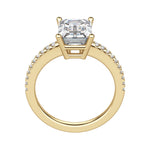 Load image into Gallery viewer, EAVE ACCENTED EMERALD CUT MOISSANITE ENGAGEMENT RING