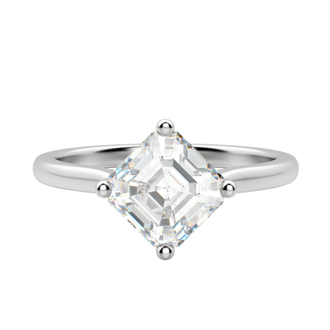 EAVE KITE ASSCHER CUT MOISSANITE ENGAGEMENT RING