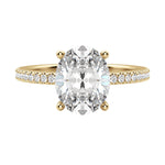 Load image into Gallery viewer, EAVE ACCENTED OVAL CUT MOISSANITE ENGAGEMENT RING