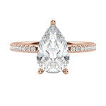 Load image into Gallery viewer, EAVE ACCENTED PEAR CUT MOISSANITE ENGAGEMENT RING