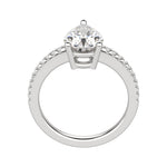 Load image into Gallery viewer, EAVE ACCENTED PEAR CUT MOISSANITE ENGAGEMENT RING