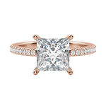 Load image into Gallery viewer, EAVE ACCENTED PRINCESS CUT MOISSANITE ENGAGEMENT RING