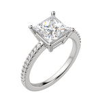 Load image into Gallery viewer, EAVE ACCENTED PRINCESS CUT MOISSANITE ENGAGEMENT RING