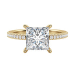 Load image into Gallery viewer, EAVE ACCENTED PRINCESS CUT MOISSANITE ENGAGEMENT RING