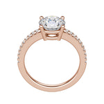Load image into Gallery viewer, EAVE ACCENTED ROUND CUT MOISSANITE ENGAGEMENT RING