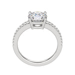 Load image into Gallery viewer, EAVE ACCENTED ROUND CUT MOISSANITE ENGAGEMENT RING