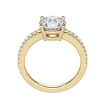 Load image into Gallery viewer, EAVE ACCENTED ROUND CUT MOISSANITE ENGAGEMENT RING