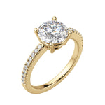 Load image into Gallery viewer, EAVE ACCENTED ROUND CUT MOISSANITE ENGAGEMENT RING