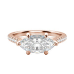 Load image into Gallery viewer, EDGY ACCENTED MARQUISE CUT MOISSANITE ENGAGEMENT RING
