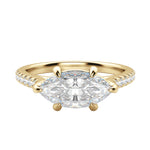 Load image into Gallery viewer, EDGY ACCENTED MARQUISE CUT MOISSANITE ENGAGEMENT RING