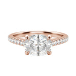 Load image into Gallery viewer, EDGY ACCENTED OVAL CUT MOISSANITE ENGAGEMENT RING