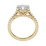 Load image into Gallery viewer, EDGY ACCENTED OVAL CUT MOISSANITE ENGAGEMENT RING