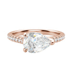 Load image into Gallery viewer, EDGY ACCENTED PEAR CUT MOISSANITE ENGAGEMENT RING