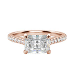 Load image into Gallery viewer, EDGY ACCENTED RADIANT CUT MOISSANITE ENGAGEMENT RING