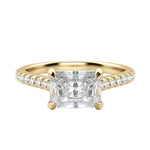 Load image into Gallery viewer, EDGY ACCENTED RADIANT CUT MOISSANITE ENGAGEMENT RING