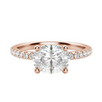 Load image into Gallery viewer, EDGY BASKET ACCENTED OVAL CUT MOISSANITE ENGAGEMENT RING