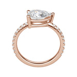 Load image into Gallery viewer, EDGY BASKET ACCENTED PEAR CUT MOISSANITE ENGAGEMENT RING
