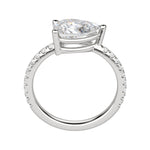Load image into Gallery viewer, EDGY BASKET ACCENTED PEAR CUT MOISSANITE ENGAGEMENT RING