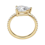 Load image into Gallery viewer, EDGY BASKET ACCENTED PEAR CUT MOISSANITE ENGAGEMENT RING