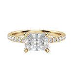 Load image into Gallery viewer, EDGY BASKET ACCENTED RADIANT CUT MOISSANITE ENGAGEMENT RING
