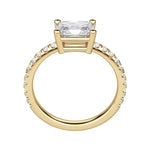 Load image into Gallery viewer, EDGY BASKET ACCENTED RADIANT CUT MOISSANITE ENGAGEMENT RING