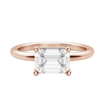 Load image into Gallery viewer, EDGY BASKET CLASSIC EMERALD CUT MOISSANITE ENGAGEMENT RING