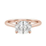 Load image into Gallery viewer, EDGY CLASSIC OVAL CUT MOISSANITE ENGAGEMENT RING