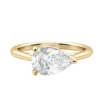 Load image into Gallery viewer, EDGY CLASSIC PEAR CUT MOISSANITE ENGAGEMENT RING