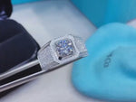 Load image into Gallery viewer, 1.5CT MEN’S BRILLIANT CUT MOISSANITE DIAMOND S925 SILVER BAND SIDE STONES RING