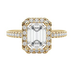Load image into Gallery viewer, VAIL EMERALD CUT MOISSANITE ENGAGEMENT RING