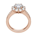 Load image into Gallery viewer, FAUN ACCENTED ROUND CUT MOISSANITE ENGAGEMENT RING
